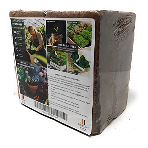UBICON Organic Coco Coir Top Soil for Indoor/Outdoor Plants, 4 Bricks Expand to 10 Gallons