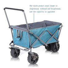 Laundry Trolley Handcart, Garden Trolley, Collapsible Trolley Outdoor Cart Folding Camping Cart with Lining for Camping Garden Beach All Terrain with Rubber Wheels with