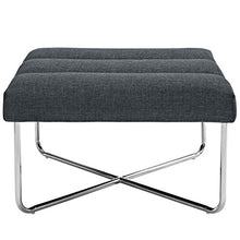 America Luxury - Chairs Modern Contemporary Urban Design Mid Century Living Lounge Room Ottoman, Grey Gray, Fabric