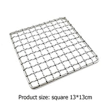 Camping Grill Grate Stainless Steel Mesh Grill Bushcraft Grill Camping Rack for Fire Cooking BBQ Backpacking Campfire Rated (Color : A Size : Square) (A Round)