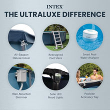 INTEX UltraLuxe 24ft x 52in Round Above Ground Pool Set, Smart WiFi Enabled