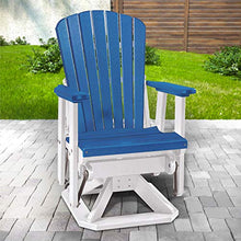 American Furniture Classics OS Home and Office Model 510BW Fan Back Swivel Glider in Blue and White