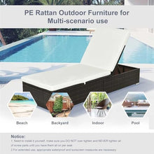 UOPYNE Patio PE Wicker Chaise Lounge, Outdoor Cushioned Wicker Chaise Lounger with Adjustable Backrest, Upgraded Adjustable Sun Lounger for Outside Sunbathing Camping Pool Beach
