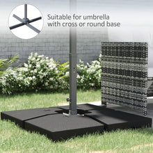 OROTLECT 4 Pieces Cantilever Patio Umbrella Base, Outdoor Offset Umbrella Weights, 176 Lbs Capacity Water Or 264 Lbs Capacity Sand Plates Set, Black
