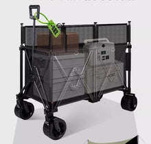 Collapsible Wagon Folding Wagon Large Outdoor Portable Garden Cart Sand Cart with Big Wheels Adjustable Handle for Camping Garden Cart