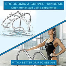 MSHOSAC Pool Handrail,Sturdy Rustproof Pool Handrail - 1.5mm Thick Swimming Pool Stair Grab Rail with Grip Cover for Safety & Support - Durable Silver Hand Grab Rail