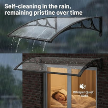 Premium Outdoor Porch Awning Heavy Duty Aluminium Front Door Canopy Solid Polycarbonate Rain Shelter with Drainage Gutter UV Protected Rustproof