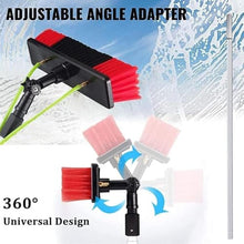 LMMIAMZ Window Cleaning Brush with Hose-Fed Telescopic Pole, Multi-Purpose Cleaning Tool for Solar Panels, Pool Walls, Tiles, and High Windows (55cm Brush Head 10M/33FT)