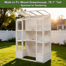 78 Inch Wooden Greenhouse with Walk-in Design, White