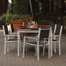 Oxford Garden Travira 7-Piece Dining Set 63in Table & Sling Chairs Ink Pen