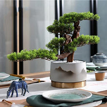 YXIANG56Q Fake Plants Simulation Trees Welcoming Pine Bonsai, 14 Inches High Green Plant Fake Potted Plants, Artificial Potted Plants for Home Office Living Room Decor Bonsai Tree