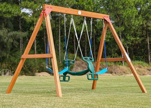 DOLPHIN PLAYGROUND T Glider Swing Set for Kids Outdoor Play Equipment