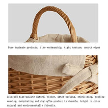 Storage Basket,Picnic Creative Wicker Bamboo Baskets Picking Rattan Shopping Hand Woven Hamper for Camping and Outdoor Party