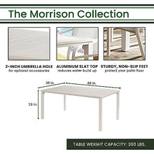 Hanover Morrison 7-Piece Outdoor Dining Set with 6 Sling Chairs and Square Table White/Multi