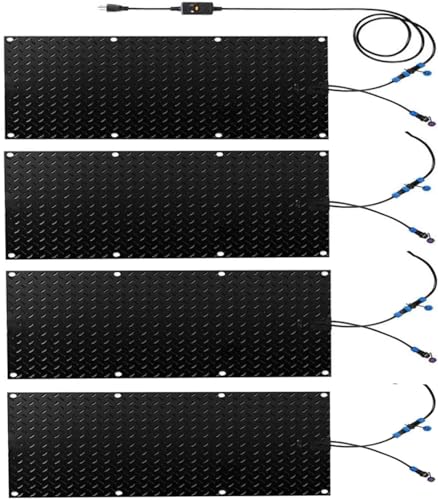 Snow and Ice Melting Mats - Roof and Valley Heater - Snow Melting Walkway Mat - Ice Dam Prevention - Non-Slip Heated Outdoor Mats - Melts 2 Inches of Snow per Hour - Tandem Connector (Color : 4PCS,