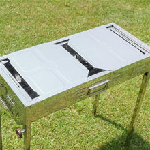 HBJWOV Outdoor Household Stainless Steel Barbecue Rack Folding Charcoal Barbecue Stove Independent Carbon