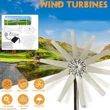 5000W No Noise Horizontal Wind Turbine Generator, 12V 24V 48V Portable Vertical Wind Power Turbine Generator Kit for Homeuse Residential,48v