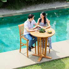 Cambridge Casual Mosko 3-piece Outdoor Patio Bistro Set, Solid Teak Wood bar-Height Table with Hidden Storage and 2 armless bar Chairs – Weather-Resistant Patio Set for Balcony, Deck, or Garden