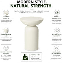 Modern Indoor/Outdoor Matte White Round Poly-Fiber Coffee & End Table Set