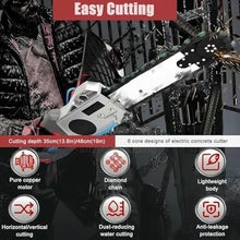 Electric Concrete Chain Saw, Handheld Wet Cutting Machine with Diamond Chain & Water Pump, Anti-Leakage Protection, Ideal for Cutting Concrete, Stone, Brick