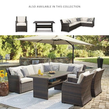 Signature Design by Ashley Outdoor Easy Isle Multi-Use Resin Wicker Patio Table, Dark Brown