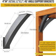 LQSYBHD Heavy Duty Corner Brace Support 45°Heavy Duty Connector Brace Bracket Kit Pergola Accessories for Gazebo Wood Beam Support Hardware with Mounting Screws(Size:8pcs)