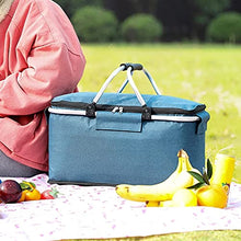 FMOPQ Folding Picnic Pouch Basket Camping Cooler Bag Insulated Bag Outdoor BBQ Travel Camping Fishing Storage Box Organizer Container (Color : B) (B)