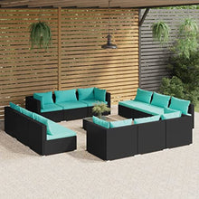 HKTMGDNG Black PE Rattan Modular Patio Coffee Table