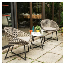GLigeT Balcony Table and Chair Set Small Apartment Balcony Table and Chairs Set Modern Garden Furniture Set Outdoor Patio Rattan Lounge Coffee Table Rattan Chair Bistro Table Set (Color : Chair)