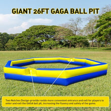 WARSUN Giant 26Ft Inflatable Gaga Ball Pit with Built-in Blower Blue&Yellow