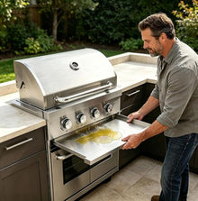4 Burner 28in Built in Gas Grills Charcoal & Propane Combo Grill