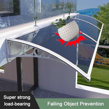 kufu01 Metal Window Awning,Modern Polycarbonate Front Door Canopy,99.99% Uv Protection Door Awning Outdoor Canopy,4 Colors Patio Awning Solid Polycarbonate Cover,Easy Assemble (White,47"x142")