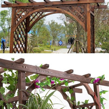 WUGUOK Wooden Garden Arch with Double Gate, Arbor Rose Arch for Climbing Plants, Wedding Archway with Trellis for Outdoor Arbour Backyard
