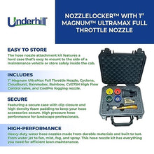 Underhill NozzleLocker Garden Water Hose Nozzle Kit, Sprayer, Jet, Fog, Mister, Heavy-Duty, with 1 Inch Magnum UltraMax Full Throttle Nozzle, HP-K4
