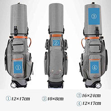 ACXZ Golf Travel Bag with 10 Way Dividers, Rain Cover, Cooler & Shoe Pocket, Wheels Dark Blue