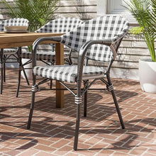 Furniture of America Tidez French Aluminum Patio Arm Chair in Black (Set of 4)