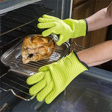 Silicone Glove with Lanyard Kitchen Grilling Gloves Oven Mitt Heat Resistant Non-Slip Cooking BBQ Grill Glove Baking Glove (Color : A, Size : 28 * 2.5cm)