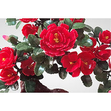 YXIANG56Q Fake Plants Jade Carving Peony Flower Bonsai Feng Shui Gem Decoration Office Home Creative Bedroom Decoration Chinese Style Bonsai Ornaments Bonsai Tree