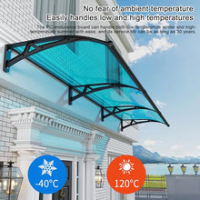 Door Awnings Exterior, Awning for Door Entrance, Patio Awnings with Aluminum Bracket, Polycarbonate Cover, Window Awnings UV Rain Snow Protection, for Porch/Patio/Deck-Brown-120x360cm/47 x142