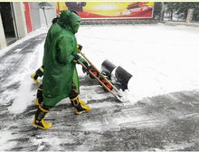 RKUVPAE Snow Shovels, Rolling Snow Pusher 10in Wheels, Heavy Duty Metal Snow Pusher with Adjustable Height and Angle for Driveway, Garden, Pavement Cleaning (Size:Double Pole)