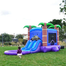 HERO KIDDO Enchanted Forest Bounce House Water Slide Combo Blue Purple