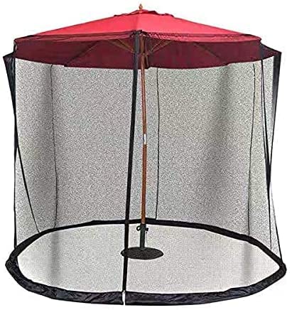 Outdoor Garden Umbrella Your Parasol into a Gazebo Garden Mosquito Cover Net Patio Umbrella Screen with Zipper Doorols for Indoor and Outdoor, Camping (Color : Black, Size : 275 X (Black 335 X 230cm