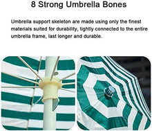 Umbrella Umbrella 8.2ft Striped Beach Umbrella, Oxford Cloth Garden Lawn Umbrella with 8 Steel Wire Ribs, Waterproof and Fade Resistant (Color : Yellow+White)