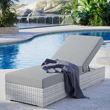 Modway Convene Wicker Rattan Outdoor Patio Chaise Lounge Chair Light Gray