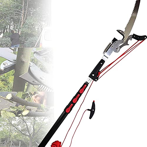 Telescopic Tree Pole Pruner Extendable Pole Saw Telescopic Landscaping Pole Saw Tree Saw Alloy Steel Branch Long Reach Pole Pruning Saw for Sawing and Shearing,5.4m/18FT