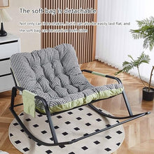 Double Comfortable Soft Cushion Bedroom Rocking Chair, Breathable Living Room Rocking Chair, Modern Lounge Chair for Balcony, Zero Gravity Chairs with Side Pockets Armrests, Ergonomic Chairs