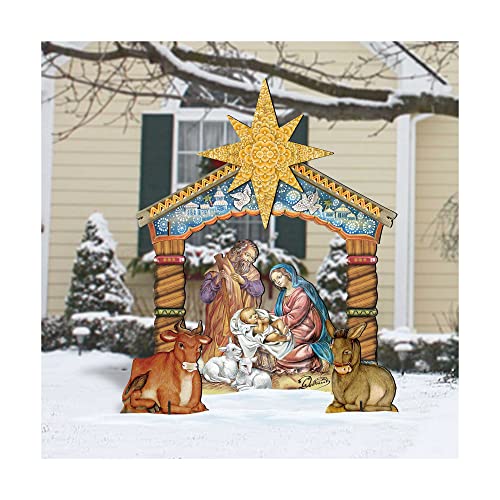 Designocracy Holy Family Outdoor Nativity Set by G. DeBrekht - 8114030FS