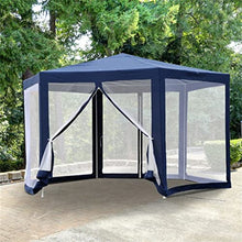YMGSCC Reception Gazebo Type Hexagonal Gazebo with Net for Garden and Terrace Ø3.9 M Water Repellent Polyester Material ()