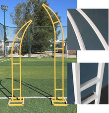 Moon Shape Garden Arch Set for Weddings with Floral Tools Kit Perfect Backdrop for Ceremony and Party Decor 2pcs 3 Color/Size Combinations(Black,6.8ft+8.2ft)