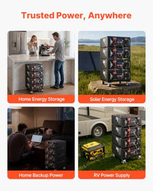 VEVOR 48V 100Ah LiFePO4 Lithium Battery, Built-in 100A BMS, 51.2V Server Rack LiFePO4 Battery with Bluetooth & Display, 5120Wh Capacity, 6000 Cycles, for Solar Energy Storage Home Backup Power, 4 Pack